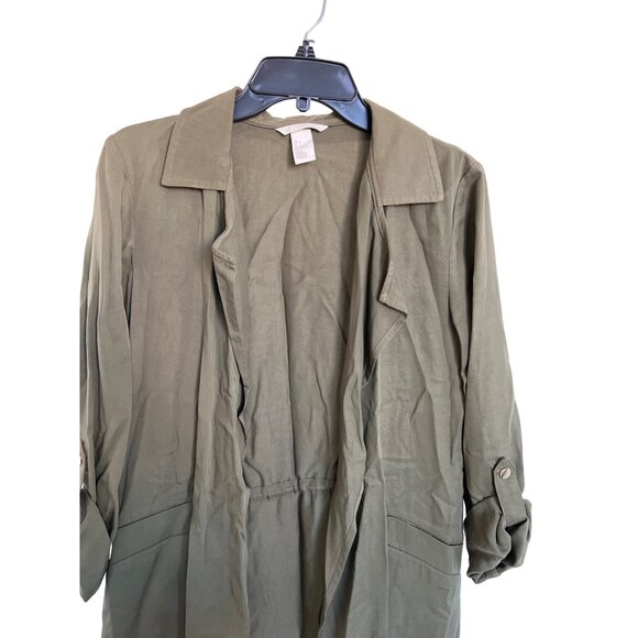 H&M Hunter Green Lyocell Duster Jacket - Picture 4 of 5